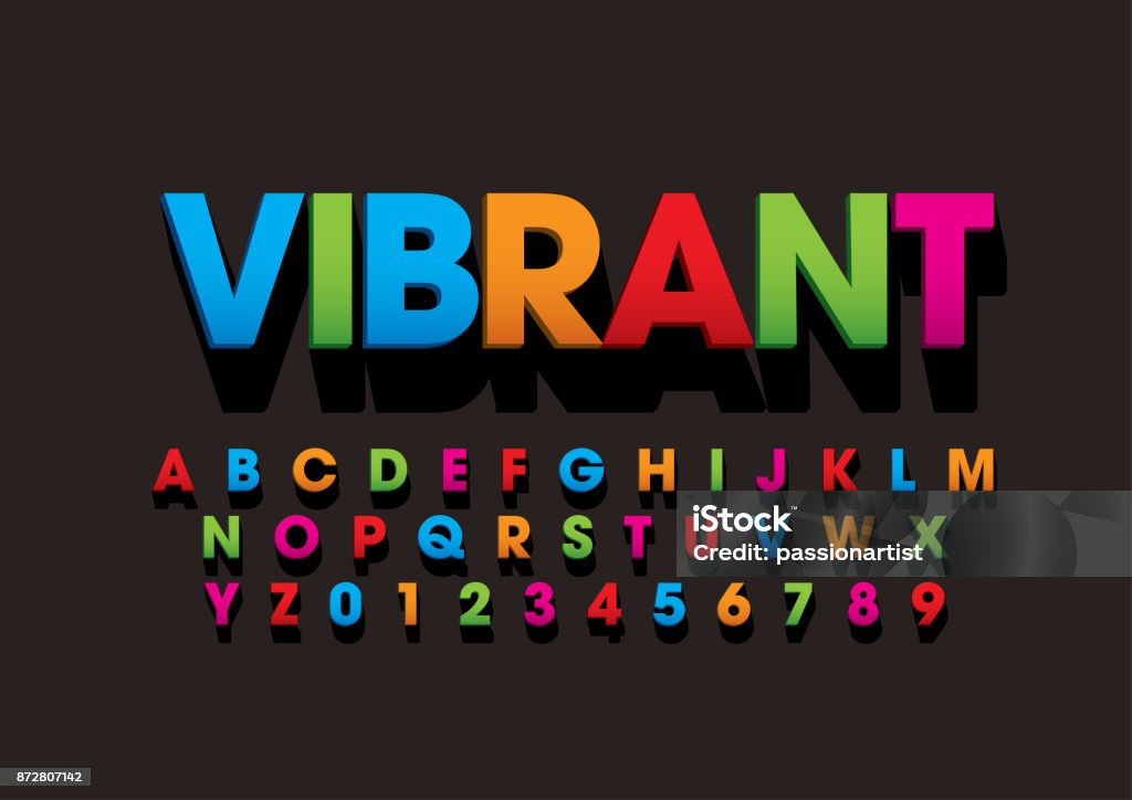 Alfabeto colorido - Vetor de Tridimensional royalty-free
