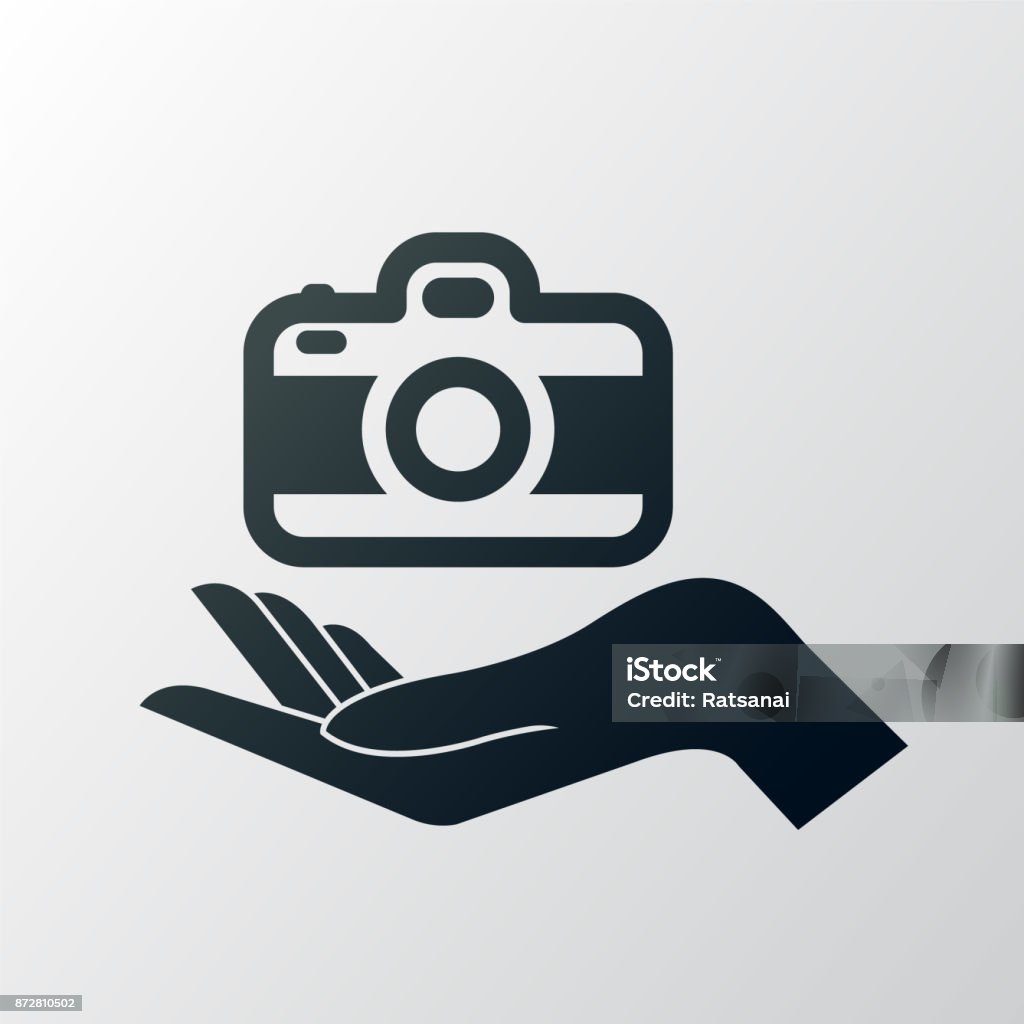 Camera On Hand Stock Illustration - Download Image Now - Camera ...