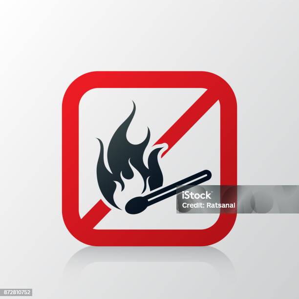 No Fire Rising No Fire Sign Stock Illustration - Download Image Now - Computer Graphic ...