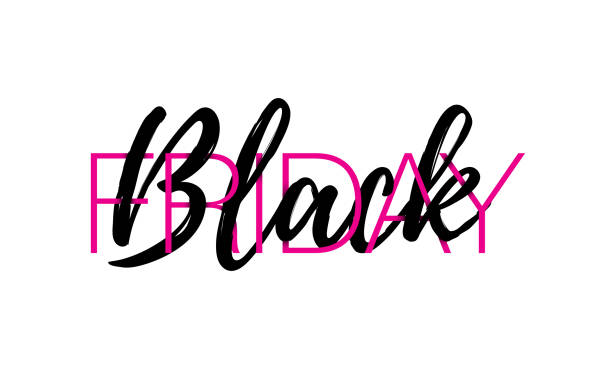 istock Black Friday inscription design template. Black Friday banner, black and pink text on white background vector illustration. 872817674