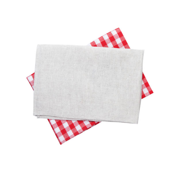 istock White Napkin isolated. Napkin close up top view mock up 872828092