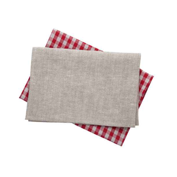 istock Napkin on table in perspective. Napkin close up top view mock up 872828106