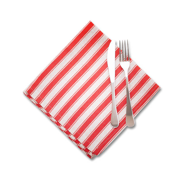 Tablecloth. Dish towels isolated on white. Top view mockup