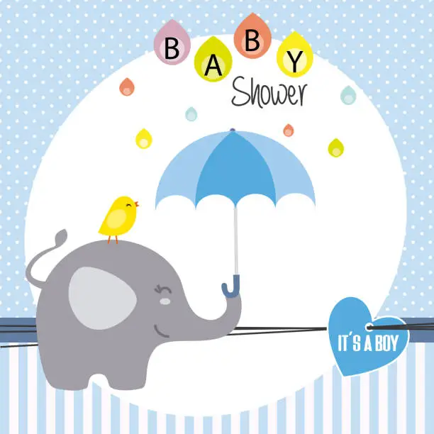 Vector illustration of baby shower boy