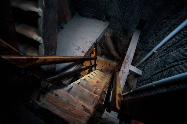 istock Wooden descent into a tunnel or bunker 872832558