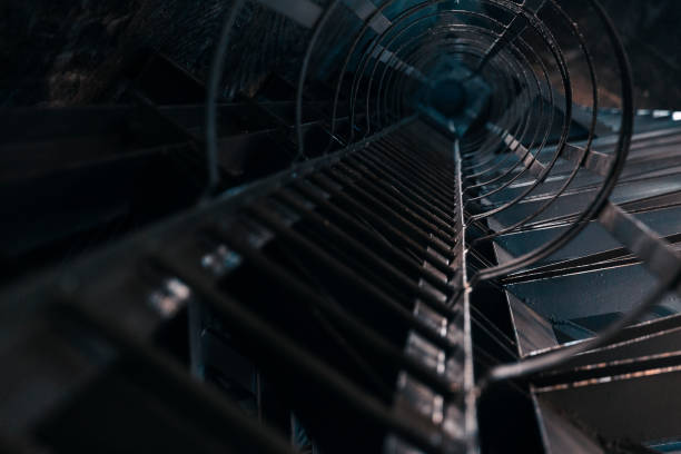 istock Metal ladder into a tunnel or bunker 872832656