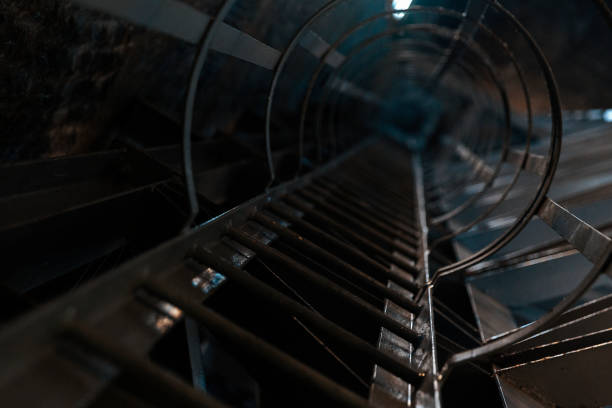 istock Metal ladder from a tunnel or bunker 872832682