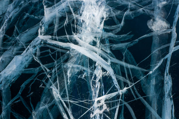 istock cracks of frozen water 872840118
