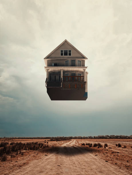 istock House take off from the ground to the sky. 872840312