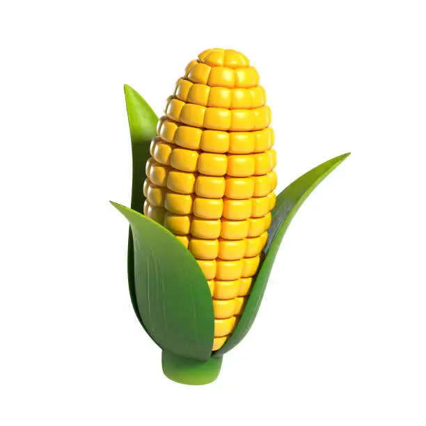 Photo of Corn cartoon character 3d rendering isolated illustration