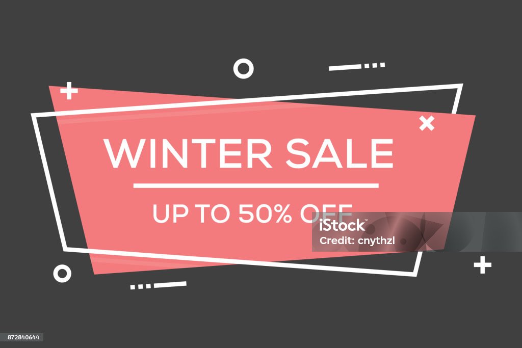 WINTER SALE FLAT LINE BANNER Web Banner stock vector