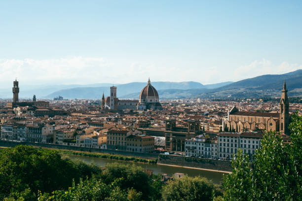 istock Florence skyline and famous sights from Piazzale Michelangelo 872845780