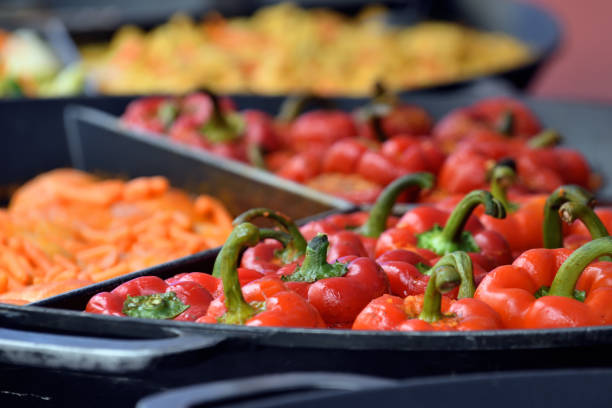 istock Fried vegetables on traditional restaurant fair 872845862