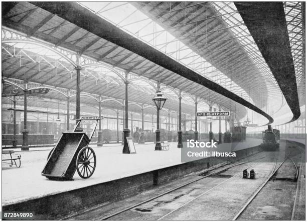 Antique Photograph Of London Euston Station Stock Illustration - Download Image Now - Old-fashioned, London - England, Old
