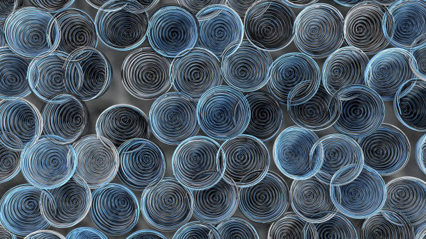 istock Abstract background from white, black and blue spiraled coils 872858266