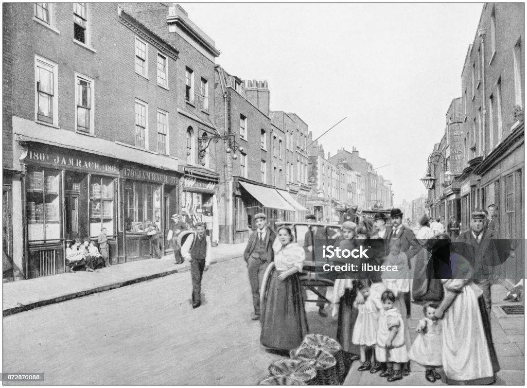 Antique photograph of London: St George's Street Family stock illustration