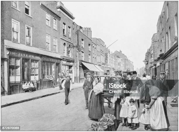 Antique Photograph Of London St Georges Street Stock Illustration - Download Image Now - Family, London - England, 19th Century