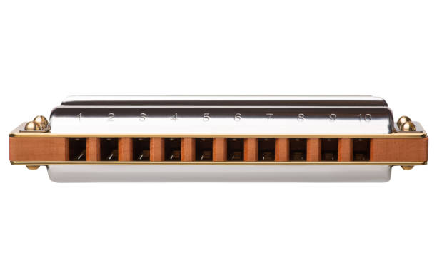 Diatonic harmonica isolated stock photo