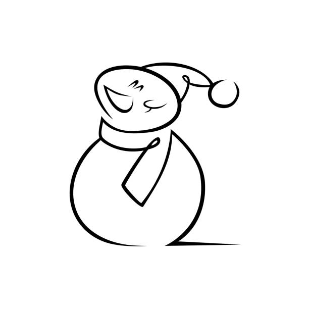 Ilustración de Esquema Del Muñeco De Nieve De Dibujos Animados Sobre Blanco  y más Vectores Libres de Derechos de Abstracto - iStock