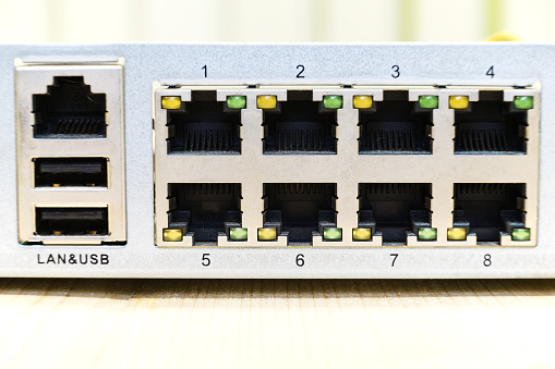 Netid Router Back Side Back Side Lan Port Router Back Side Back Side Of Wireless Modem Stock ...