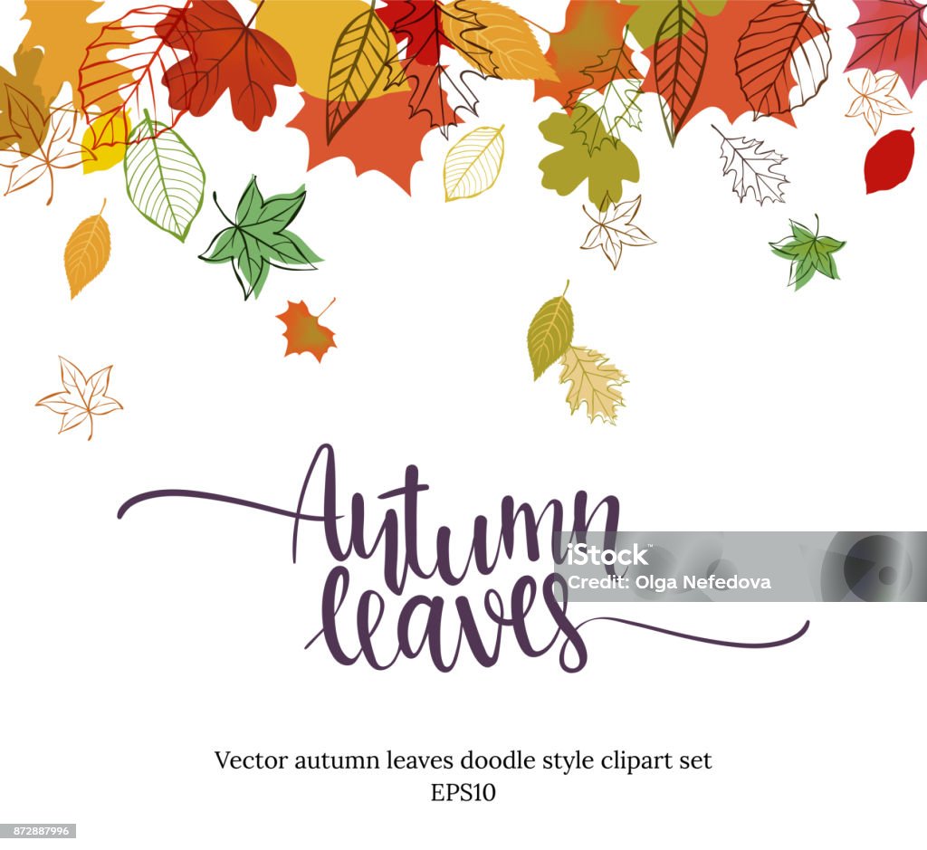 Im Herbst fallen Blätter design - Lizenzfrei Herbst Vektorgrafik