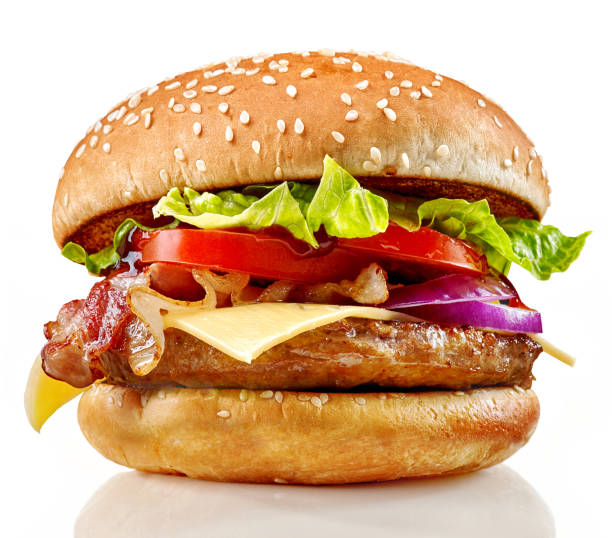 istock Fresh tasty burger isolated on white 872892562