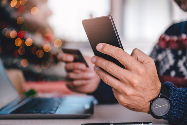 istock Men shopping online during christmas 872900004