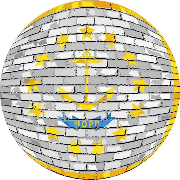 Vector illustration of Ball with Rhode Island flag