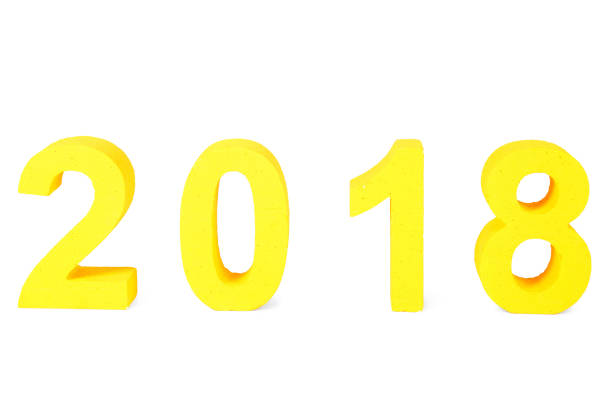 istock Yellow inscription 2018 on a white background. Isolation. 872904348