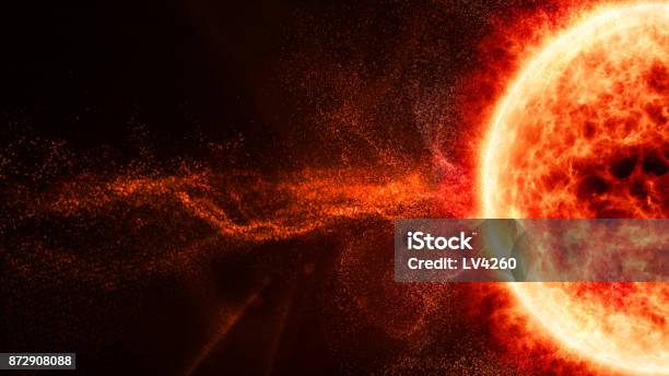 Hud Sun Solar Flare Particles Coronal Mass Ejections Stock Photo - Download Image Now