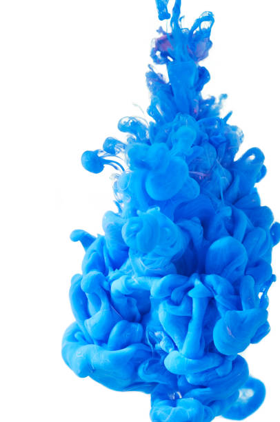 istock splash of  blue paint. Ink in water 872911752