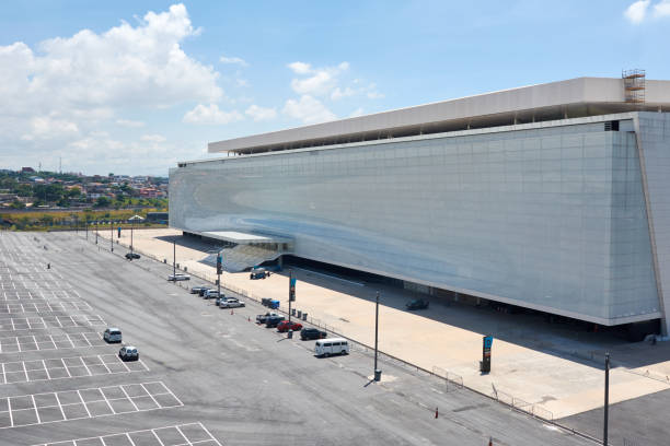 Stadium of Sport Club Corinthians Paulista in Sao Paulo, Brazil. Sao Paulo, Btazil - February 19, 2016: Arena Corinthians in Itaquera. The Arena is new stadium of Sport Club Corinthians Paulista and was the Arena for the 2014 World Cup. corinthians fc stock pictures, royalty-free photos & images