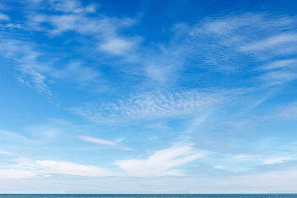 istock beautiful blue sky with white Cirrus clouds 872934406