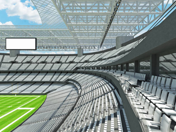 istock Modern American football Stadium with white seats 872934946