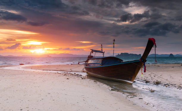 istock Sunset time at the beach with twilight  lanscape. 872938466