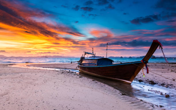 istock Sunset time at the beach with twilight  lanscape. 872938574