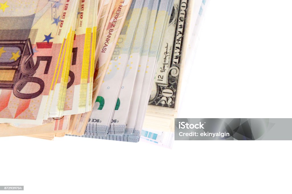 Multiple Bank Notes Images Stack Of Many Banknotes On White Stock Photo - Download Image Now ...