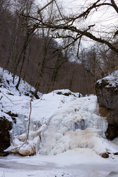 istock Frosty morning at the waterfalls Rufabgo. Adygea 872946082