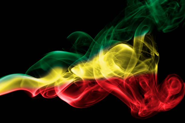 istock Ethiopia national smoke flag 872946566