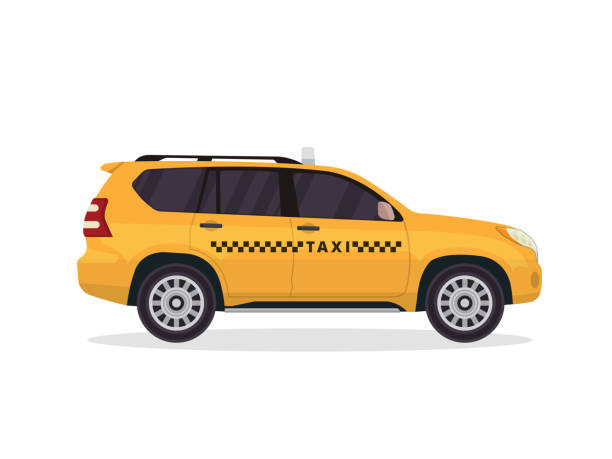 istock Modern Urban Yellow Taxi Vehicle Illustration 872946618