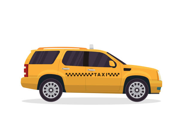 istock Modern Urban Yellow Taxi Vehicle Illustration 872946642