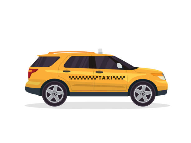 istock Modern Urban Yellow Taxi Vehicle Illustration 872946666