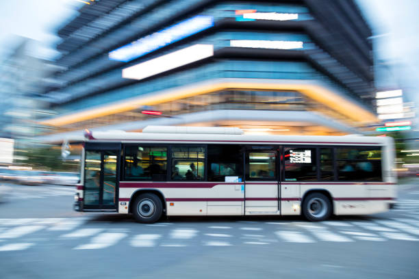 istock Motion Blurred Bus in Kyoto at Dusk, Japan 872946862