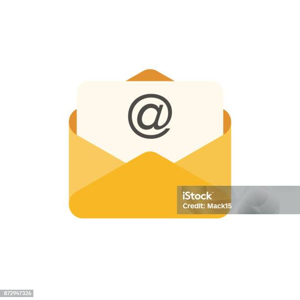 Email Vector Flat Icon Stock Illustration - Download Image Now - E-Mail, Icon Symbol, Letter - Document