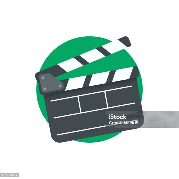 Clapper Board Vector Icon Stock Illustration - Download Image Now - Movie, Film Slate, Home Video Camera