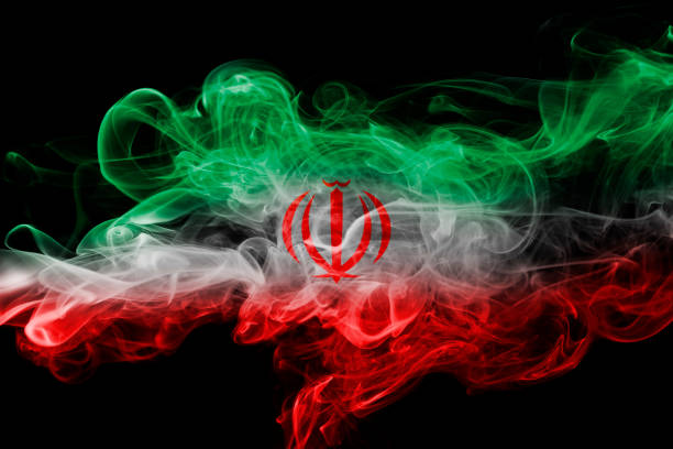 Iran smoke flag