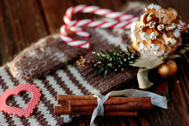 istock Christmas decoration on wooden table 872961614