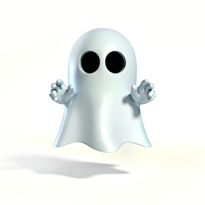 Ghost cartoon 3d rendering isolated illustration