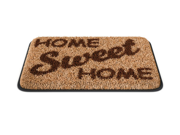 istock Home sweet home doormat 3d rendering isolated illustration 873001328