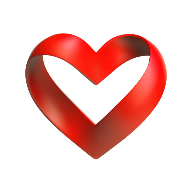 heart shape ribbon 3d rendering isolated  illustration